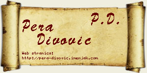 Pera Divović vizit kartica